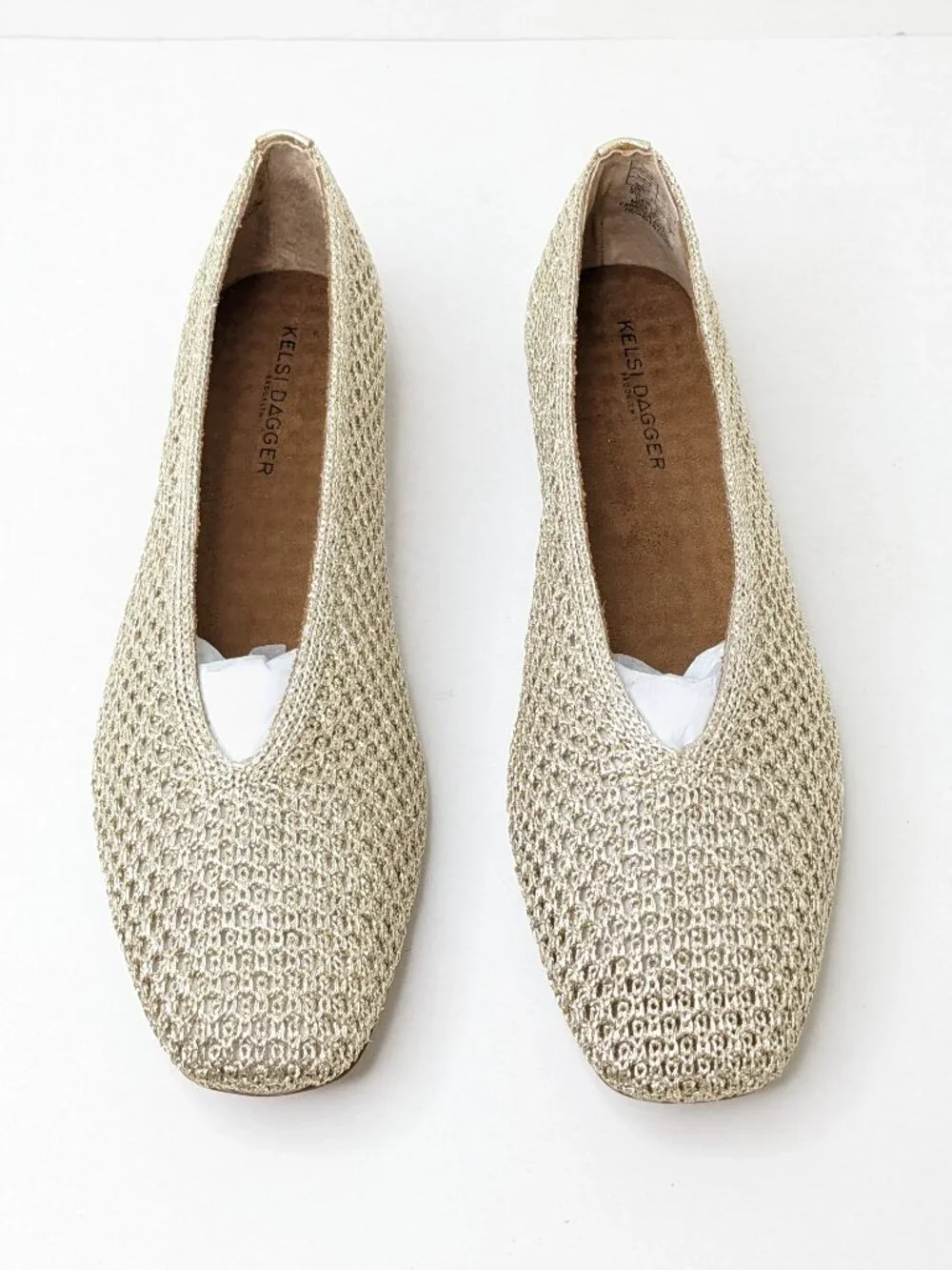 Kelsi Dagger Freya Gold Metallic Ballet Flats Women's 9.5